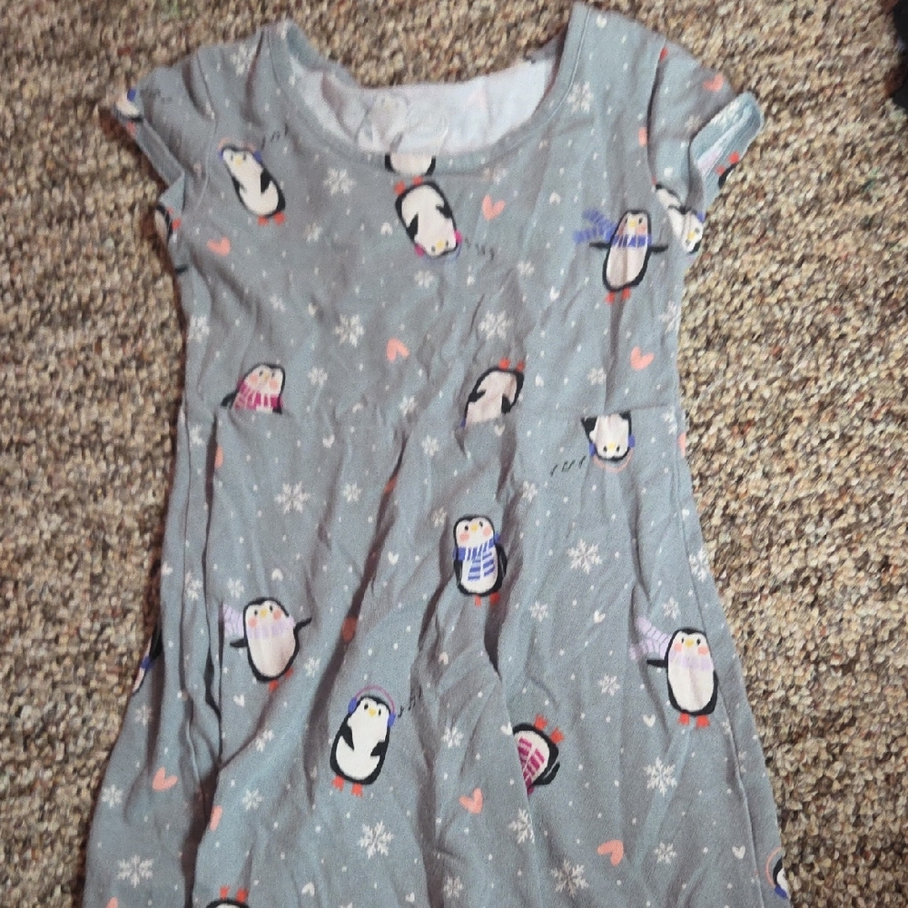 Wonder Nation Gray Dress with Penguin Design